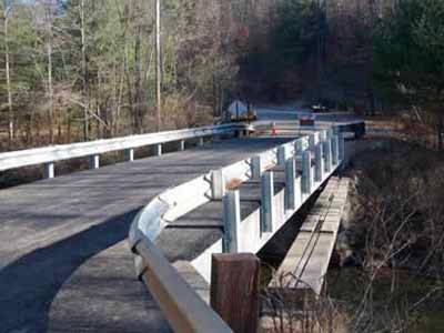 Collins Street Bridge - completed bridge with guardrails and road surface