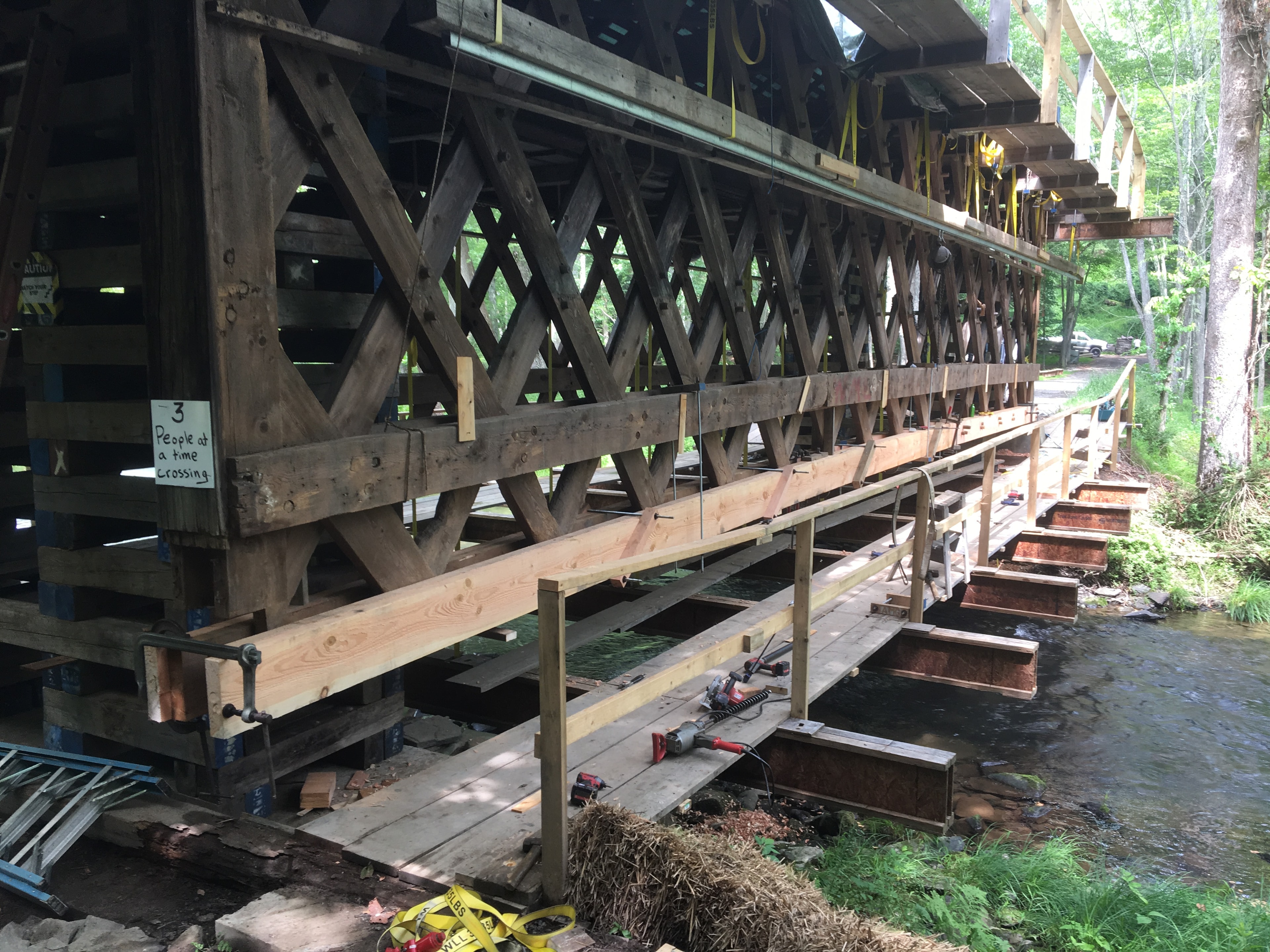 Ashokan bridge exterior truss and new sill beams