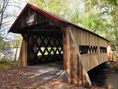 Ashokan covered bridge completed exterior autumn